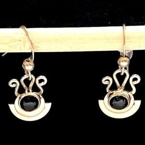 AJP Sterling 925 Silver & Black Onyx Dangles